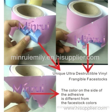 Unique Security Labels Solution,double Colors Destructive Vinyl Label Materials 
